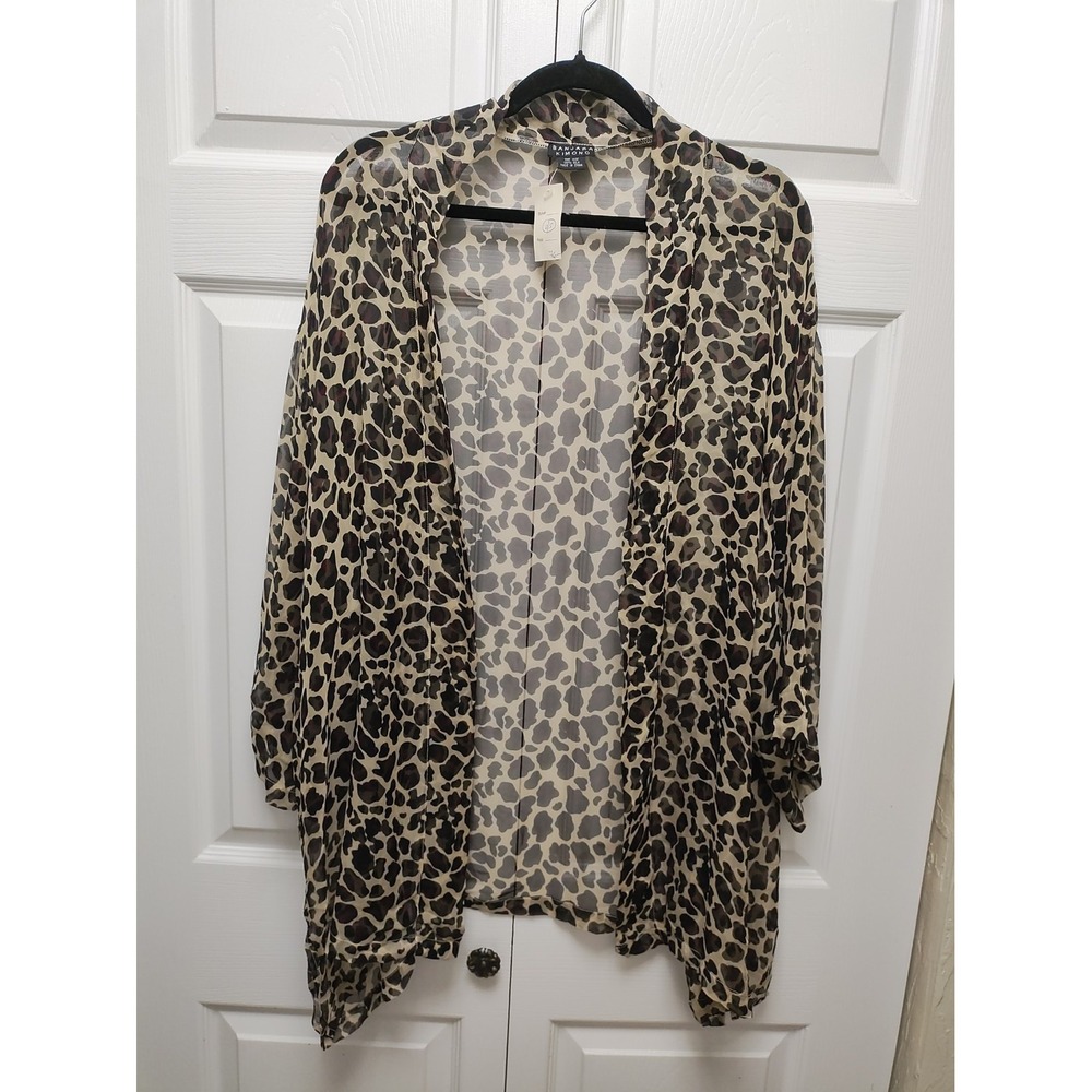 Banjara Kimono One Size 100% Silk Leopard Print Long Sleeve Wrap
